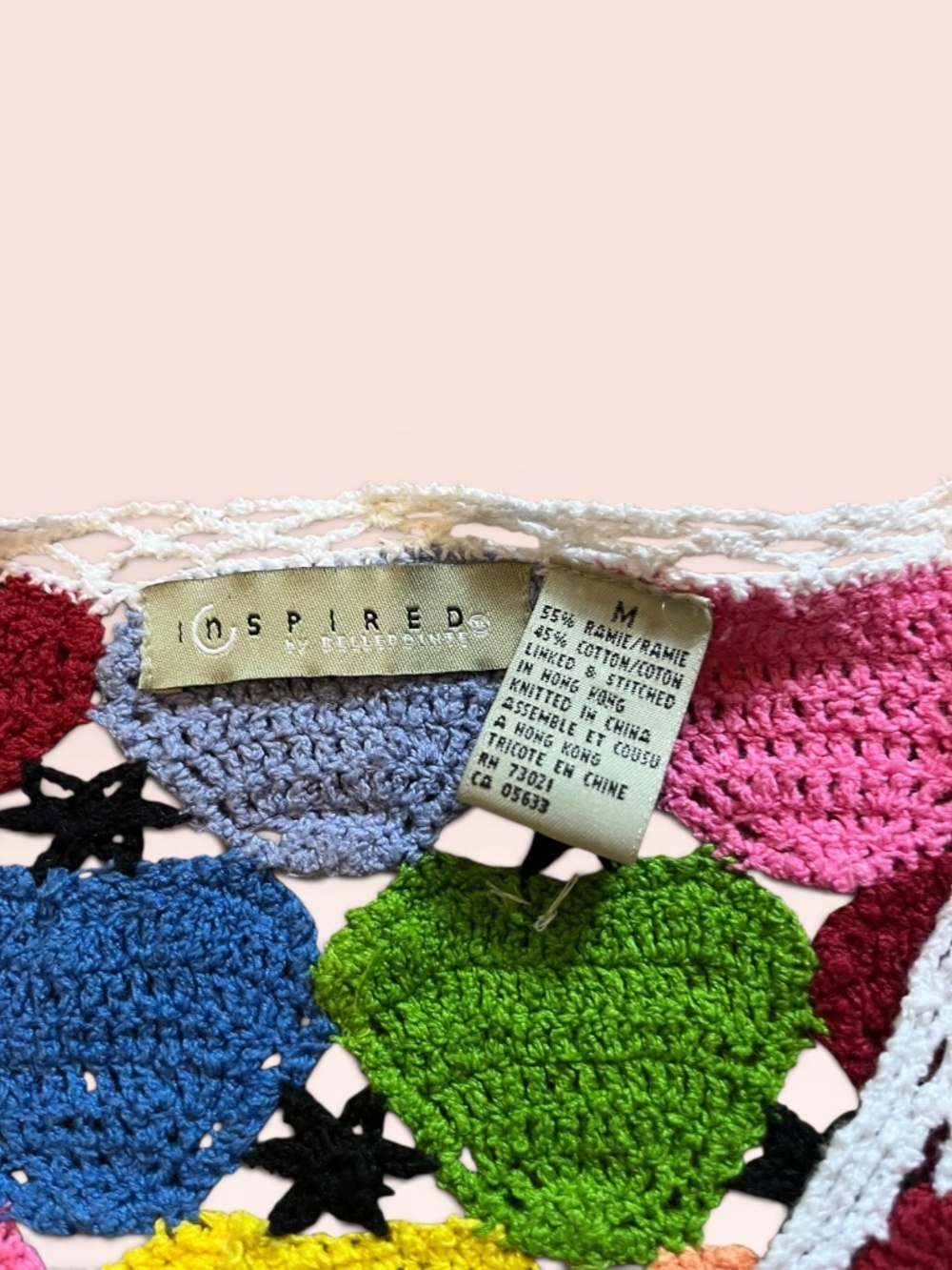 Vintage Y2K Crochet Granny Square Floral Cardigan Sweater Boho Festival M Color - Picture 5 of 9